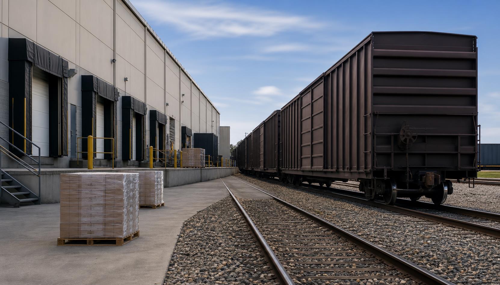 Rail-served warehouse capability